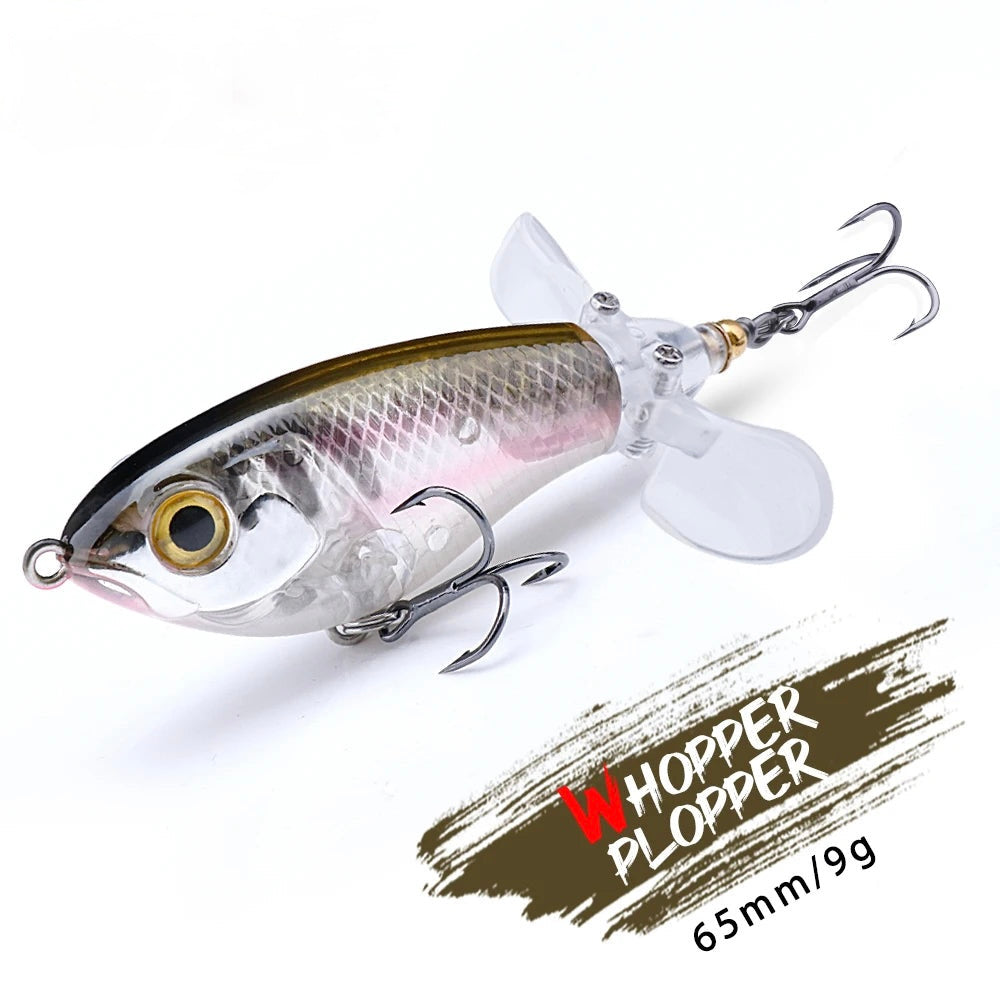 Whopper Popper Lures – Propeller Tail, Floating TopWater Baits (9g/8g/14g/17g/24g)