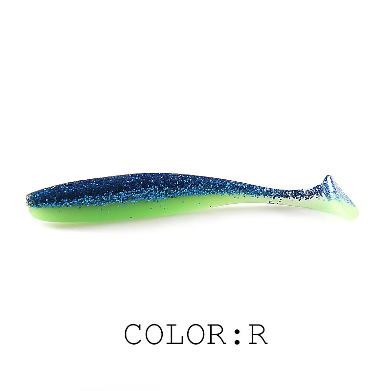 Soft Lures Baits Fishing Lure Double Color Silicone Bait T-Tail