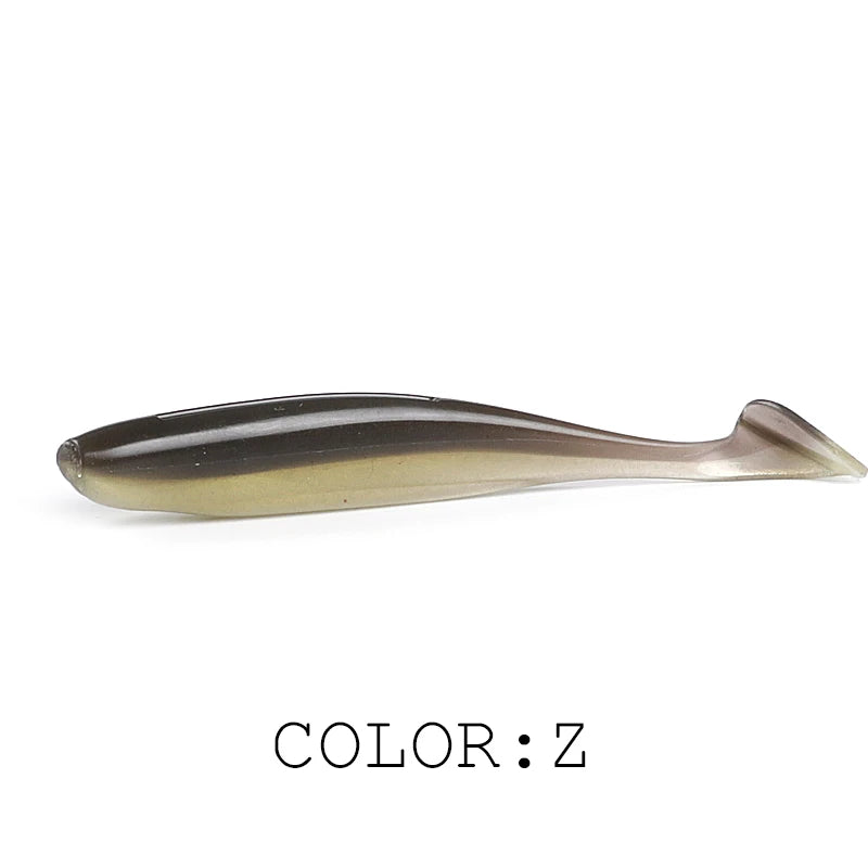 Soft Lures Baits Fishing Lure Double Color Silicone Bait T-Tail