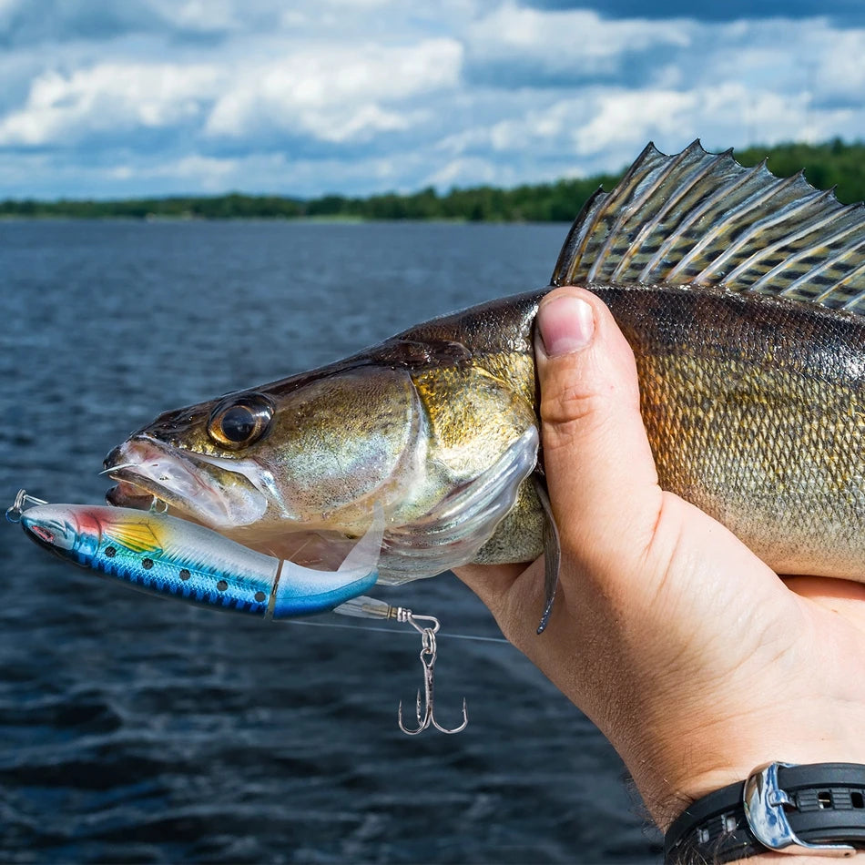 Whopper Popper 10cm/11cm/14cm Top Water Fishing Lure Blowups Pike Baits Rotating Tail Fishing Tackle Crankbait Wobblers