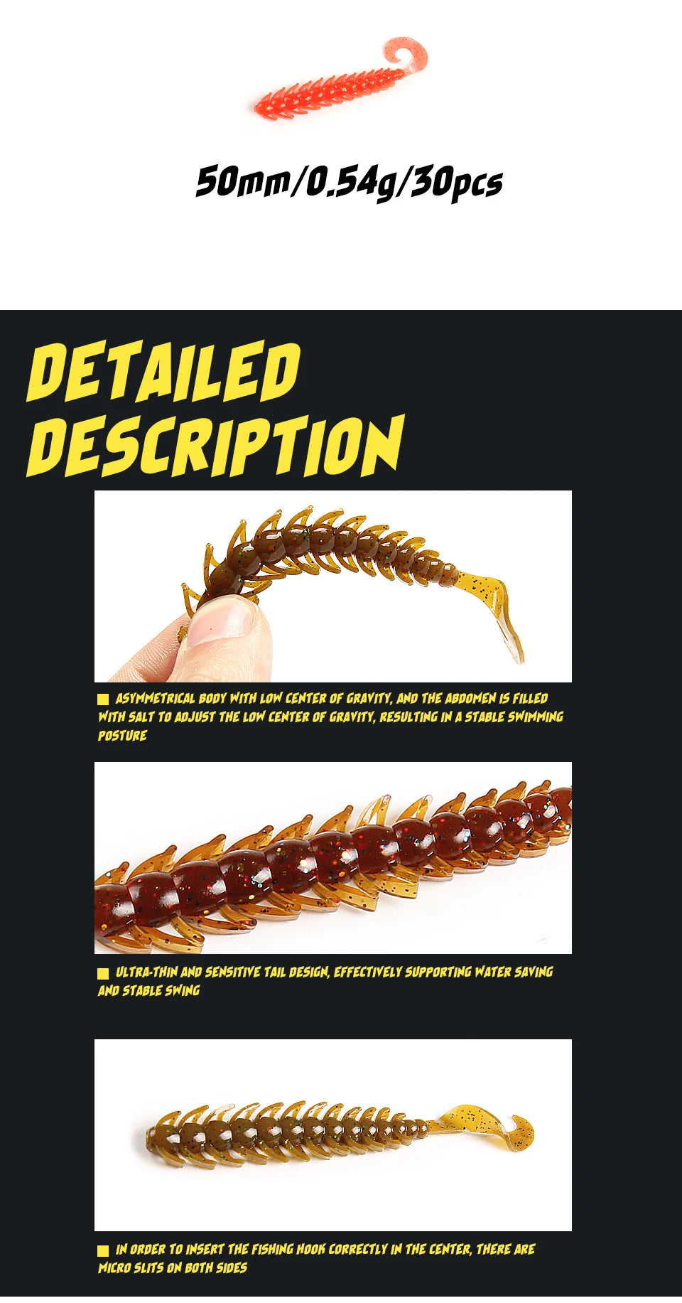 2025 New Soft Fishing Lures – 5cm (30pcs) & 8cm (12pcs) | Swimbait for Carp, Trout, Pike & Zander