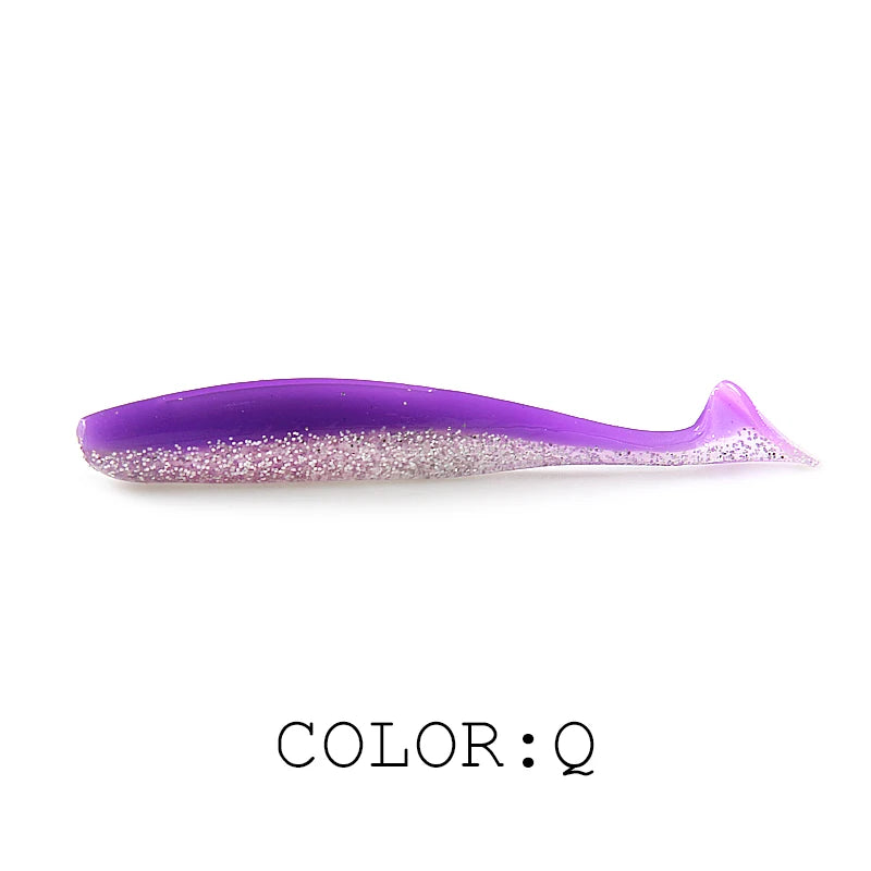 Soft Lures Baits Fishing Lure Double Color Silicone Bait T-Tail