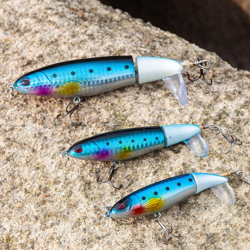 Whopper Popper 10cm/11cm/14cm Top Water Fishing Lure Blowups Pike Baits Rotating Tail Fishing Tackle Crankbait Wobblers