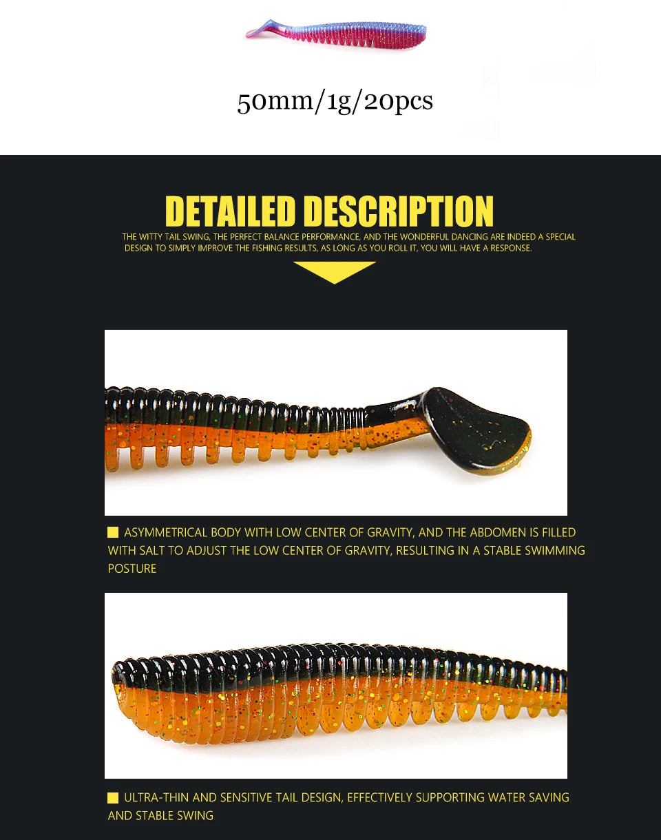 Soft Fishing Lures – 5cm, 8cm, 9.5cm, 11cm | Artificial Bait for Pike & Predators | Premium Tackle