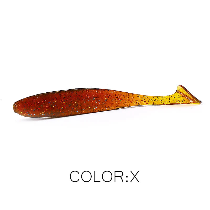 Soft Lures Baits Fishing Lure Double Color Silicone Bait T-Tail