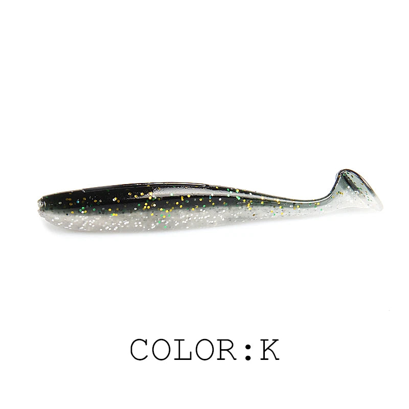 Soft Lures Baits Fishing Lure Double Color Silicone Bait T-Tail