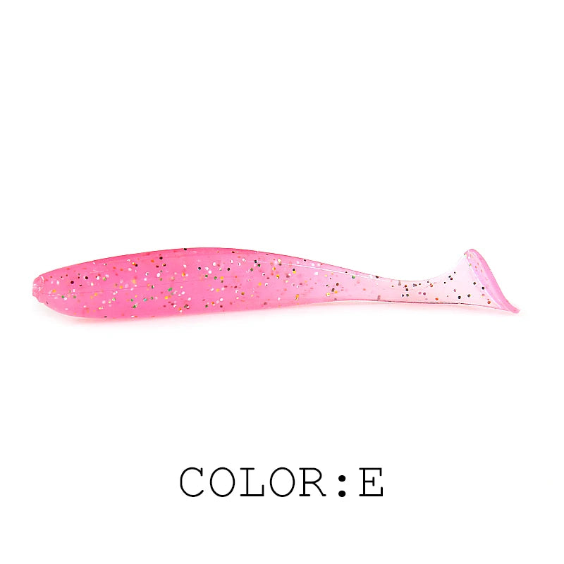 Soft Lures Baits Fishing Lure Double Color Silicone Bait T-Tail