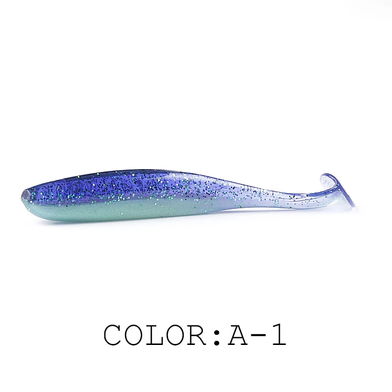 Soft Lures Baits Fishing Lure Double Color Silicone Bait T-Tail