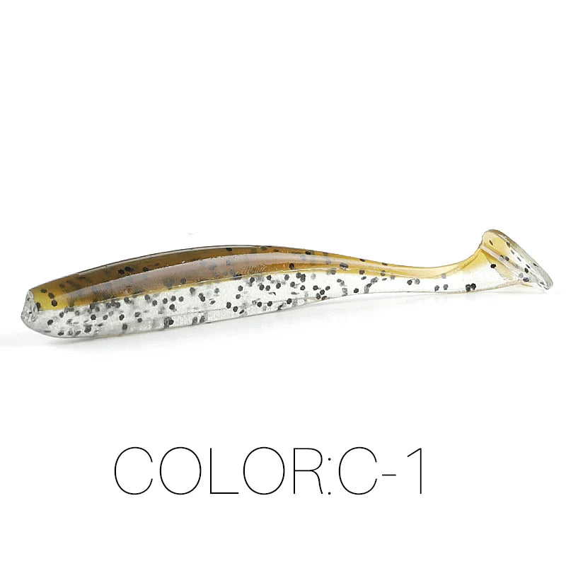 Soft Lures Baits Fishing Lure Double Color Silicone Bait T-Tail