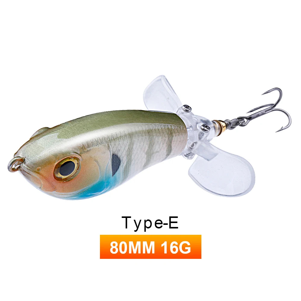 Whopper Popper Lures – Propeller Tail, Floating TopWater Baits (9g/8g/14g/17g/24g)