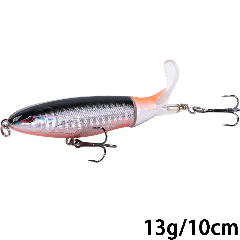 Whopper Popper 10cm/11cm/14cm Top Water Fishing Lure Blowups Pike Baits Rotating Tail Fishing Tackle Crankbait Wobblers