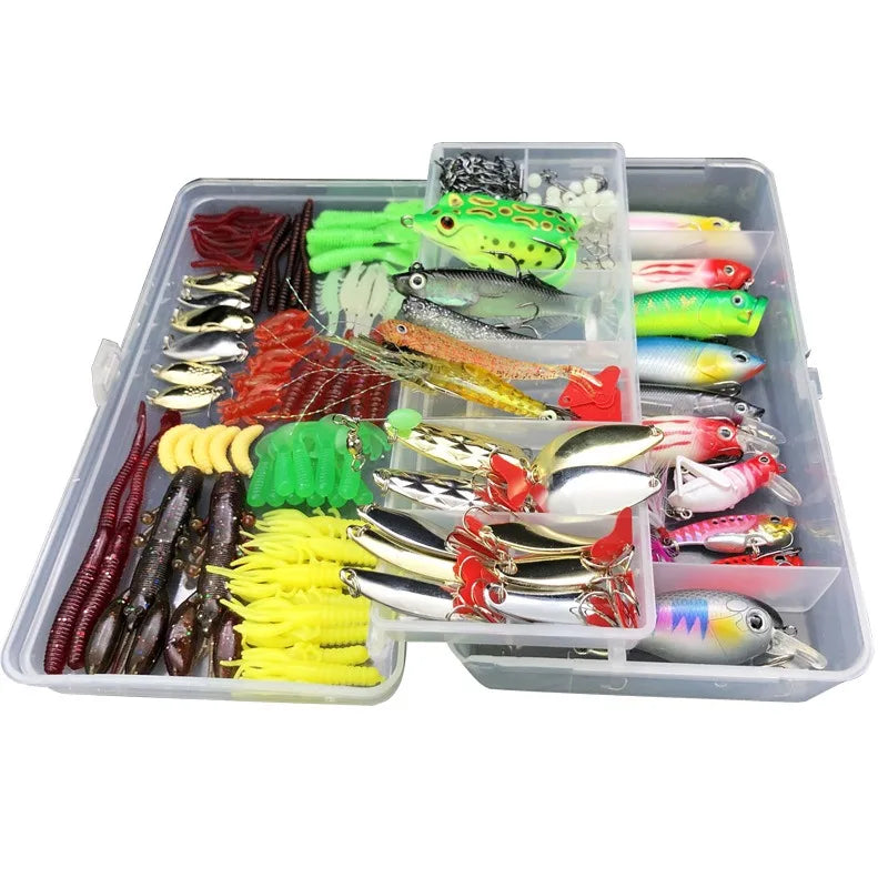 Ultimate Fishing Lure Kit – Soft & Hard Baits | Crankbaits, Jigs, Spoons & Minnows for Bass & Pike – Tackle Box Included
