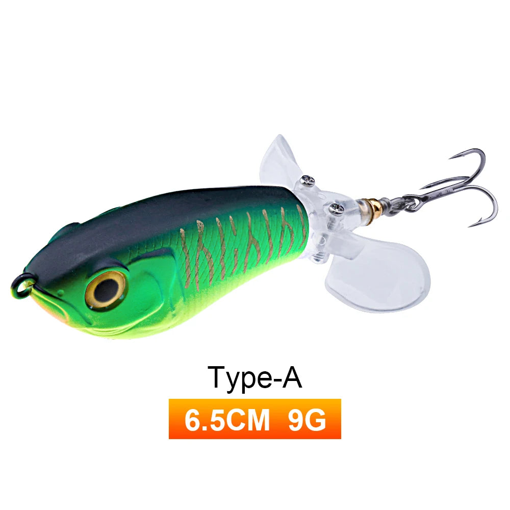 Whopper Popper Lures – Propeller Tail, Floating TopWater Baits (9g/8g/14g/17g/24g)