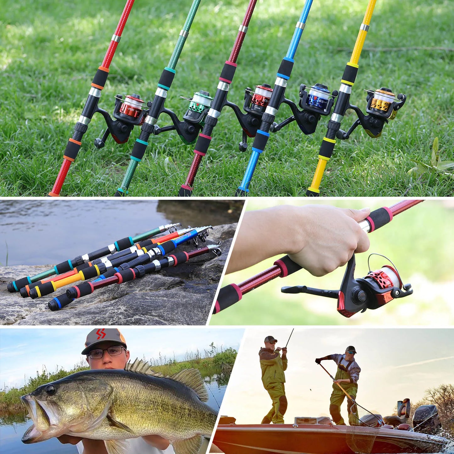 Spinning Fishing Rod & Reel Combo – 1.8M Telescopic Rod, 5.2:1 3BB Reel, 5kg Max Drag – Full Fishing Kit