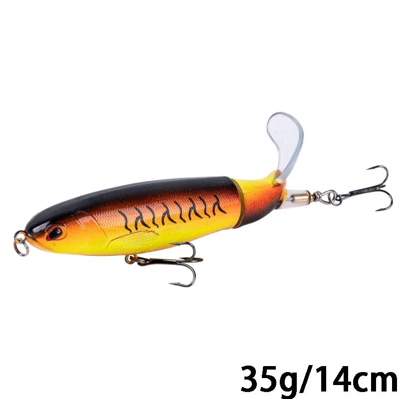Whopper Popper 10cm/11cm/14cm Top Water Fishing Lure Blowups Pike Baits Rotating Tail Fishing Tackle Crankbait Wobblers