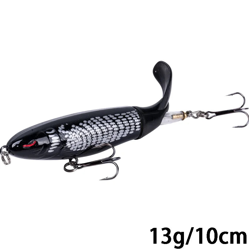 Whopper Popper 10cm/11cm/14cm Top Water Fishing Lure Blowups Pike Baits Rotating Tail Fishing Tackle Crankbait Wobblers