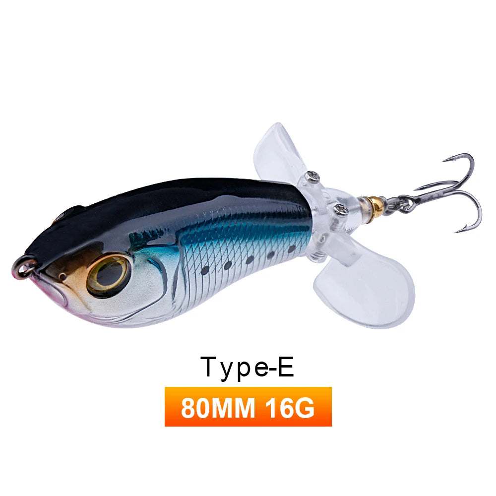 Whopper Popper Lures – Propeller Tail, Floating TopWater Baits (9g/8g/14g/17g/24g)