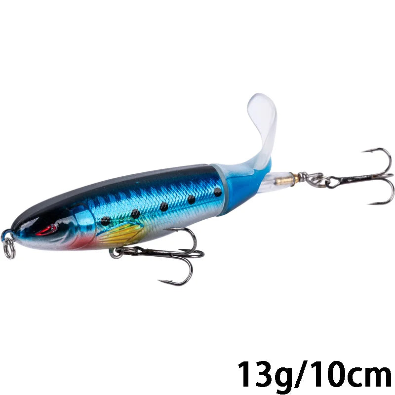 Whopper Popper 10cm/11cm/14cm Top Water Fishing Lure Blowups Pike Baits Rotating Tail Fishing Tackle Crankbait Wobblers