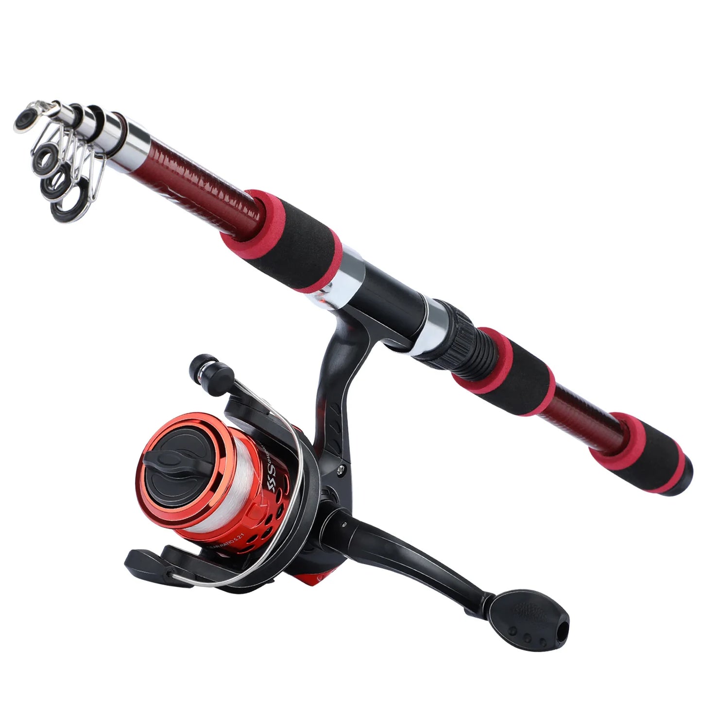 Spinning Fishing Rod & Reel Combo – 1.8M Telescopic Rod, 5.2:1 3BB Reel, 5kg Max Drag – Full Fishing Kit