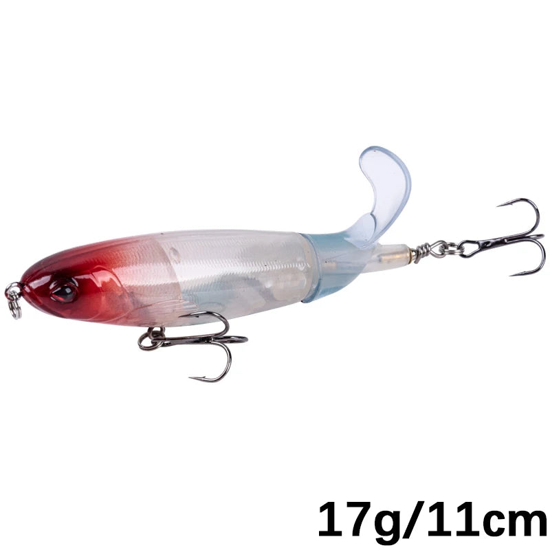 Whopper Popper 10cm/11cm/14cm Top Water Fishing Lure Blowups Pike Baits Rotating Tail Fishing Tackle Crankbait Wobblers