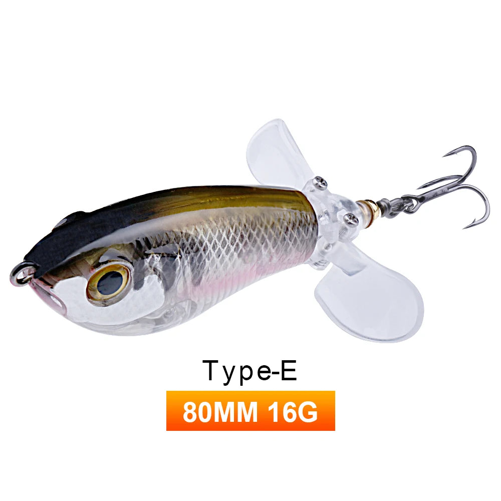Whopper Popper Lures – Propeller Tail, Floating TopWater Baits (9g/8g/14g/17g/24g)