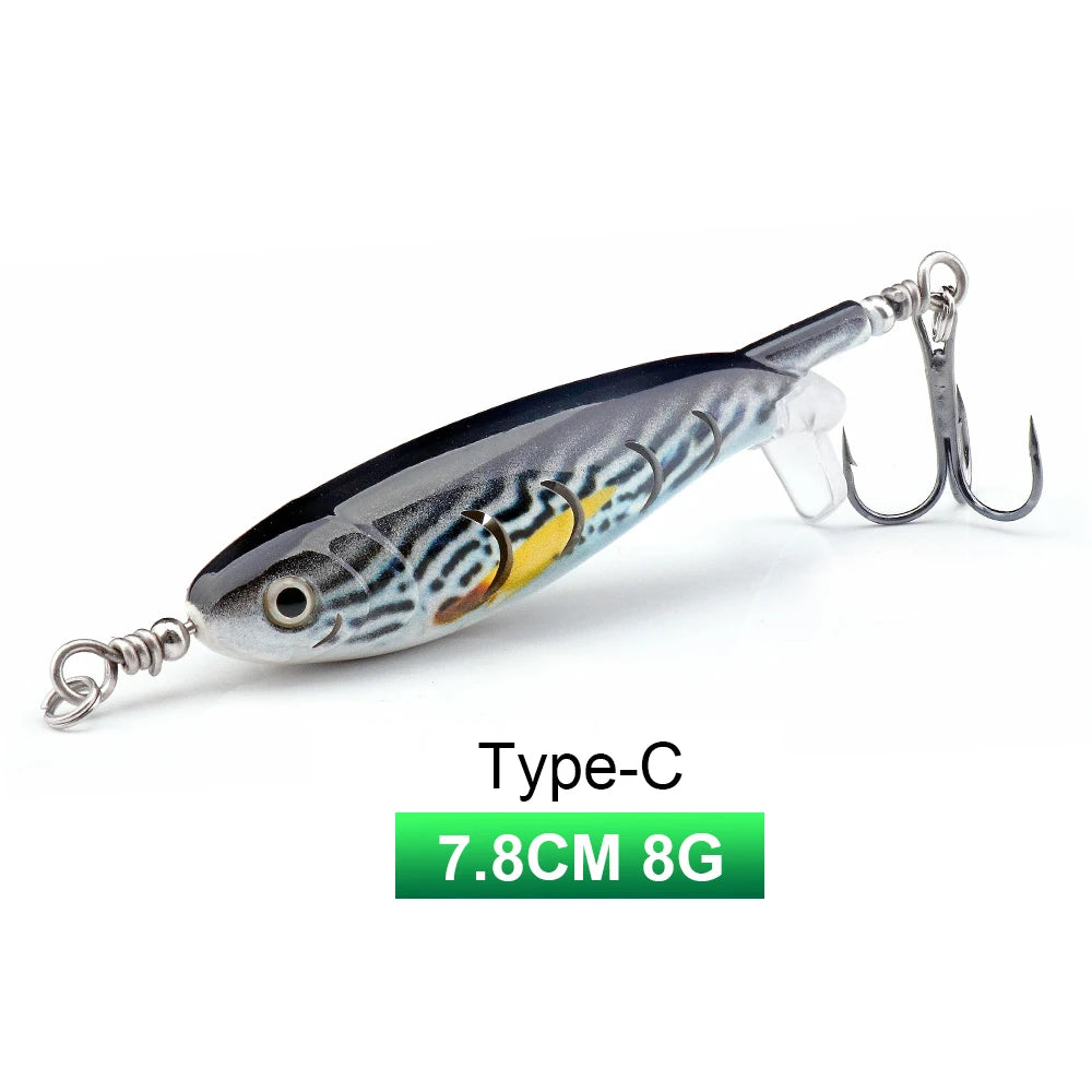 Whopper Popper Lures – Propeller Tail, Floating TopWater Baits (9g/8g/14g/17g/24g)