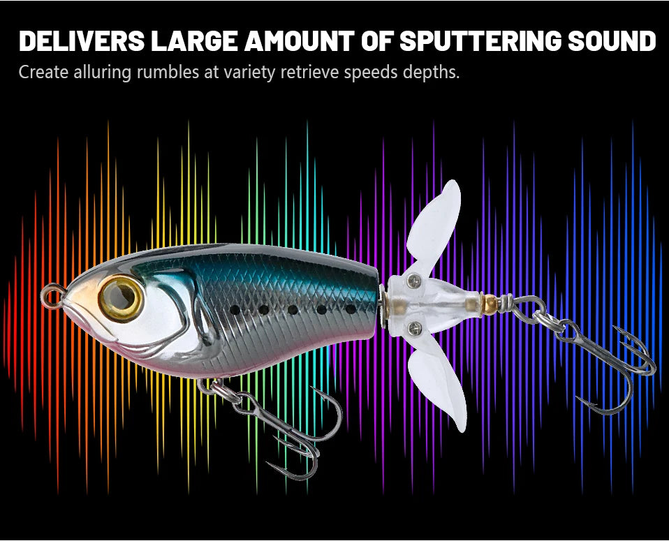 Whopper Popper Lures – Propeller Tail, Floating TopWater Baits (9g/8g/14g/17g/24g)