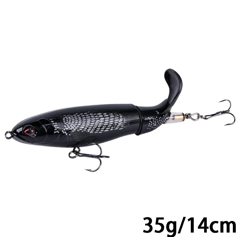Whopper Popper 10cm/11cm/14cm Top Water Fishing Lure Blowups Pike Baits Rotating Tail Fishing Tackle Crankbait Wobblers