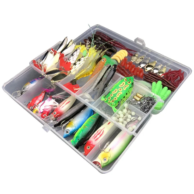 Ultimate Fishing Lure Kit – Soft & Hard Baits | Crankbaits, Jigs, Spoons & Minnows for Bass & Pike – Tackle Box Included