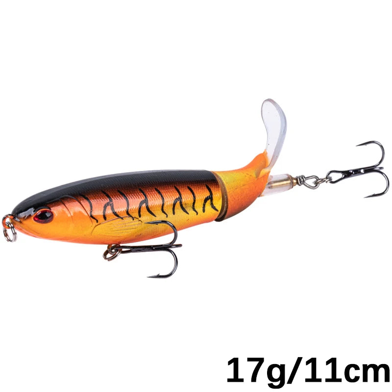 Whopper Popper 10cm/11cm/14cm Top Water Fishing Lure Blowups Pike Baits Rotating Tail Fishing Tackle Crankbait Wobblers