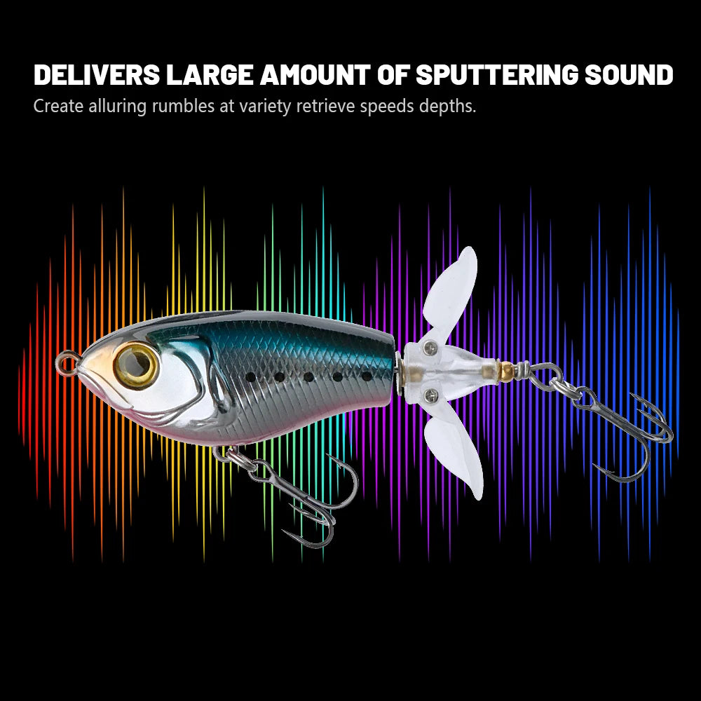 Whopper Popper Lures – Propeller Tail, Floating TopWater Baits (9g/8g/14g/17g/24g)