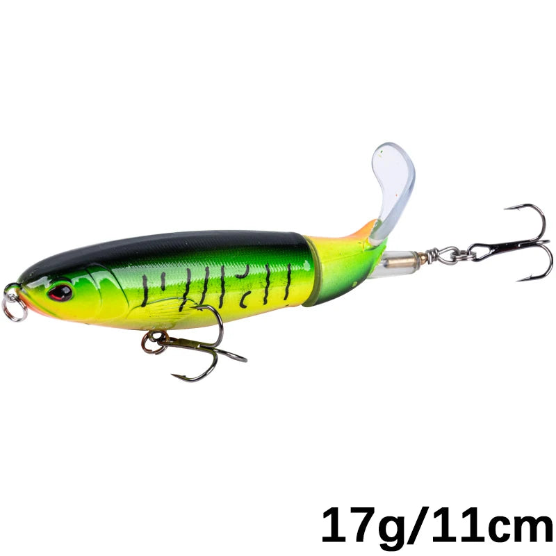Whopper Popper 10cm/11cm/14cm Top Water Fishing Lure Blowups Pike Baits Rotating Tail Fishing Tackle Crankbait Wobblers