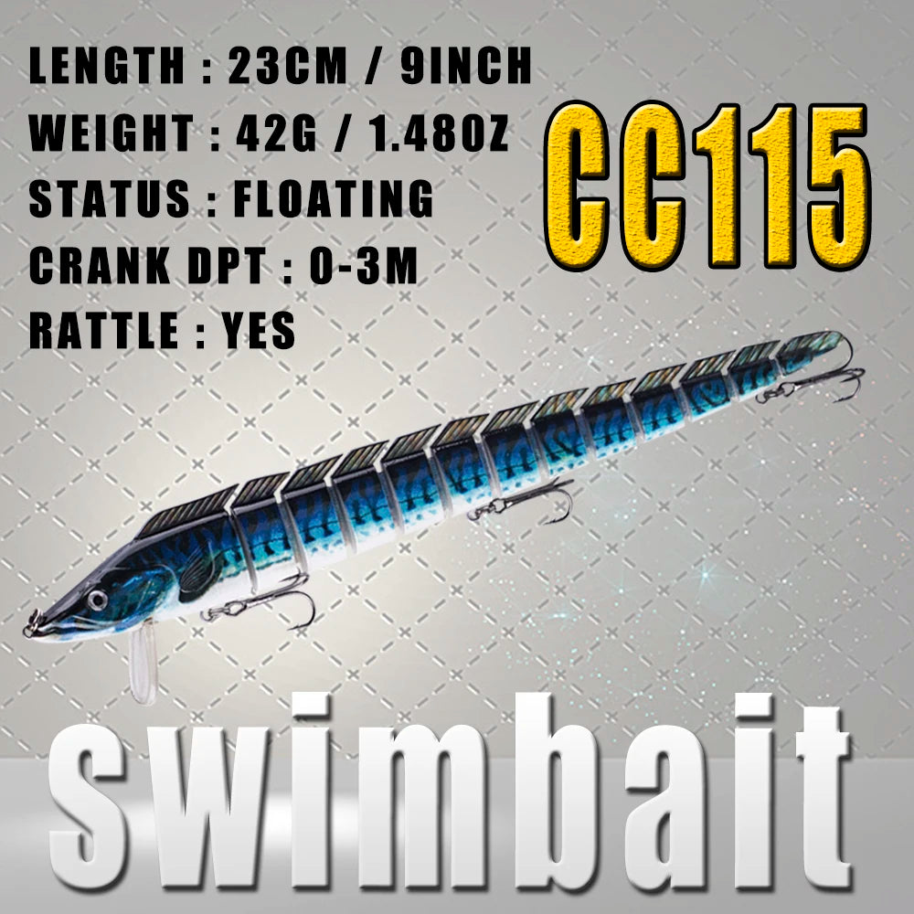 Lifelike S-Shape Jointed Swimbait – 9” 1.48oz Eel Fishing Lure | Ultimate Realistic Action for Trophy Catches