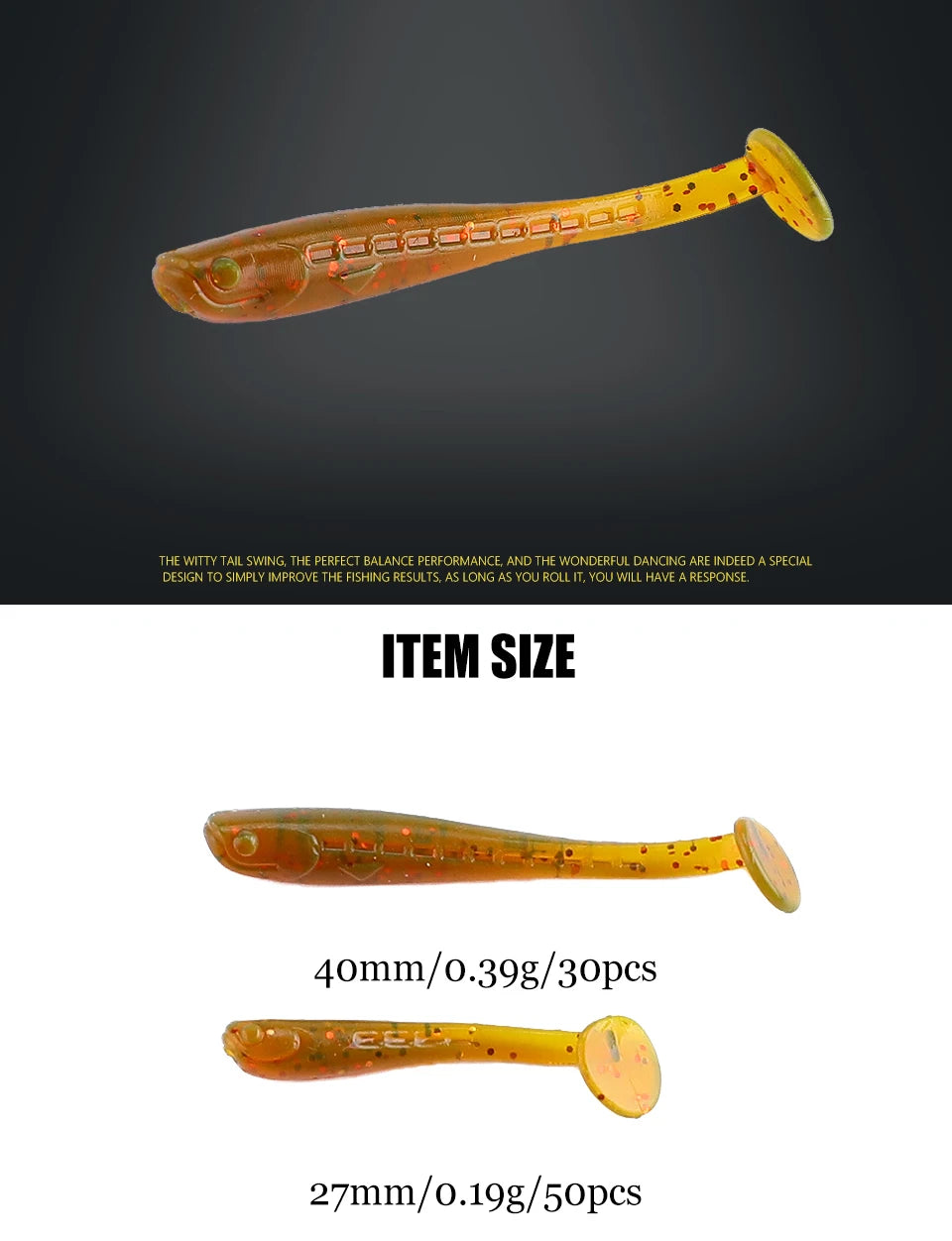 Soft Minnow Fishing Lures – 4cm (30pcs) & 2.7cm (50pcs) – Sinking Tremor Bait