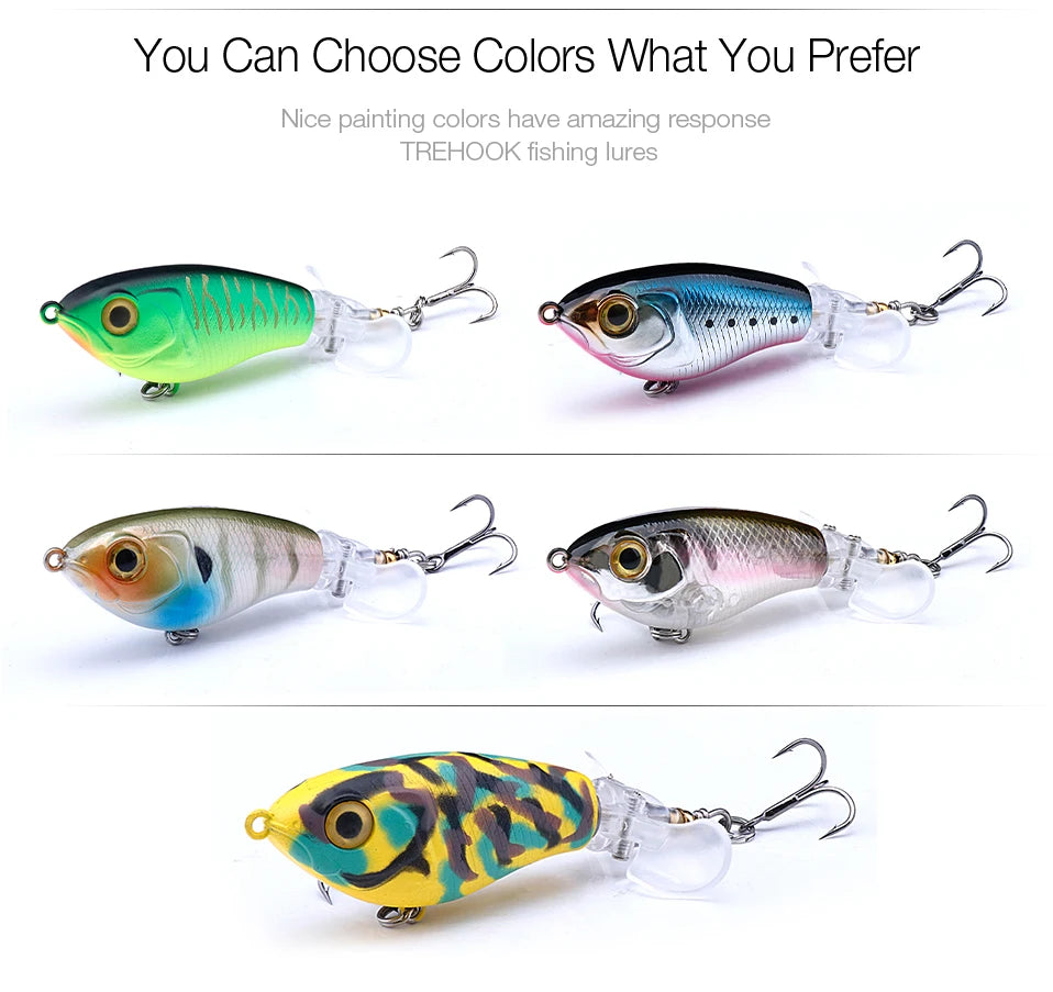 Whopper Popper Lures – Propeller Tail, Floating TopWater Baits (9g/8g/14g/17g/24g)