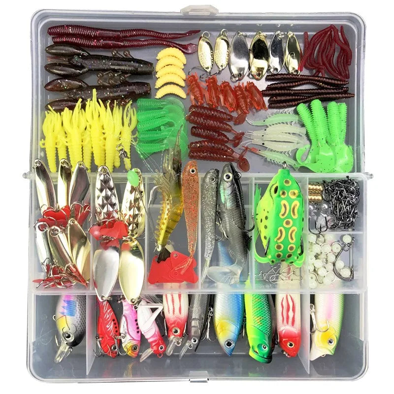 Ultimate Fishing Lure Kit – Soft & Hard Baits | Crankbaits, Jigs, Spoons & Minnows for Bass & Pike – Tackle Box Included