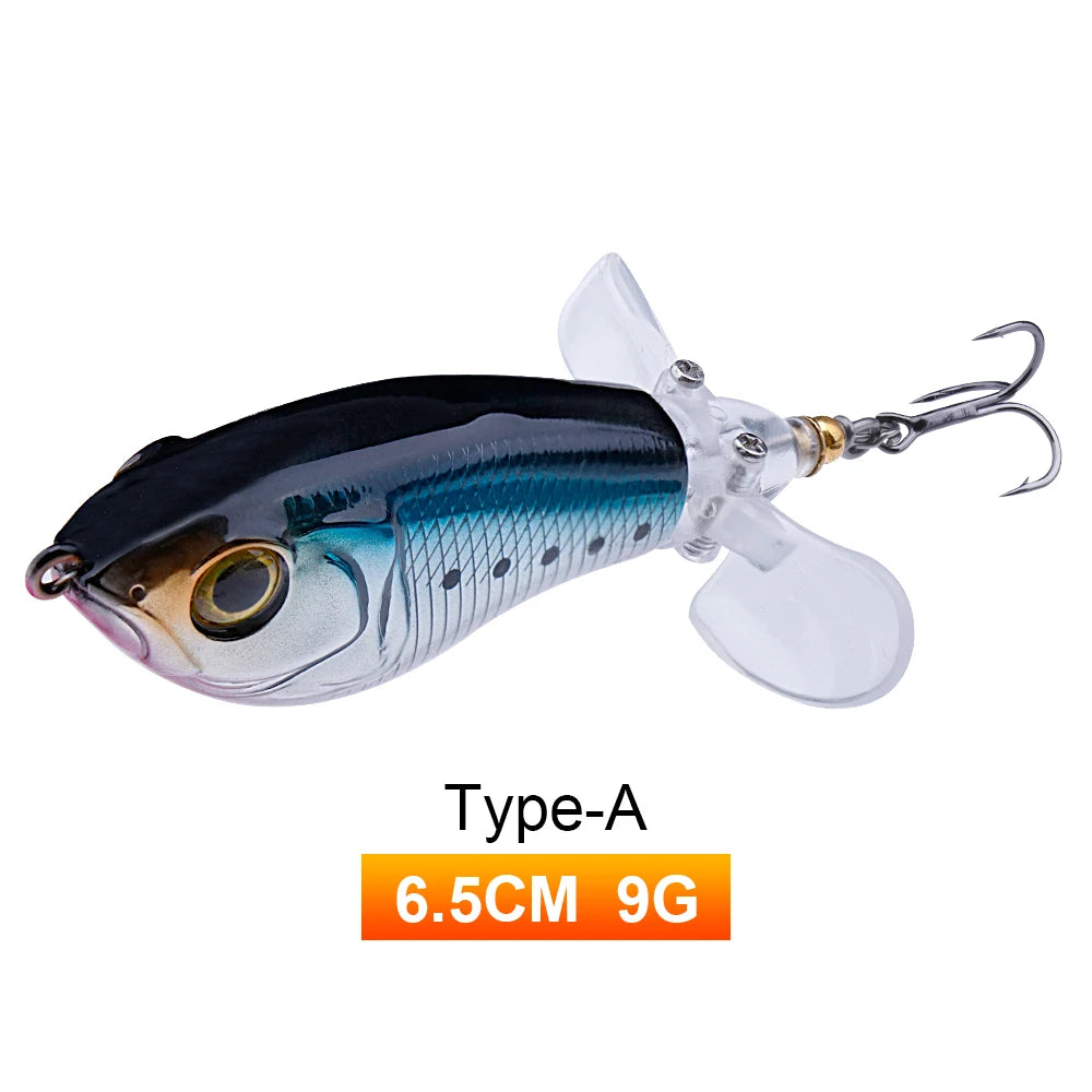 Whopper Popper Lures – Propeller Tail, Floating TopWater Baits (9g/8g/14g/17g/24g)