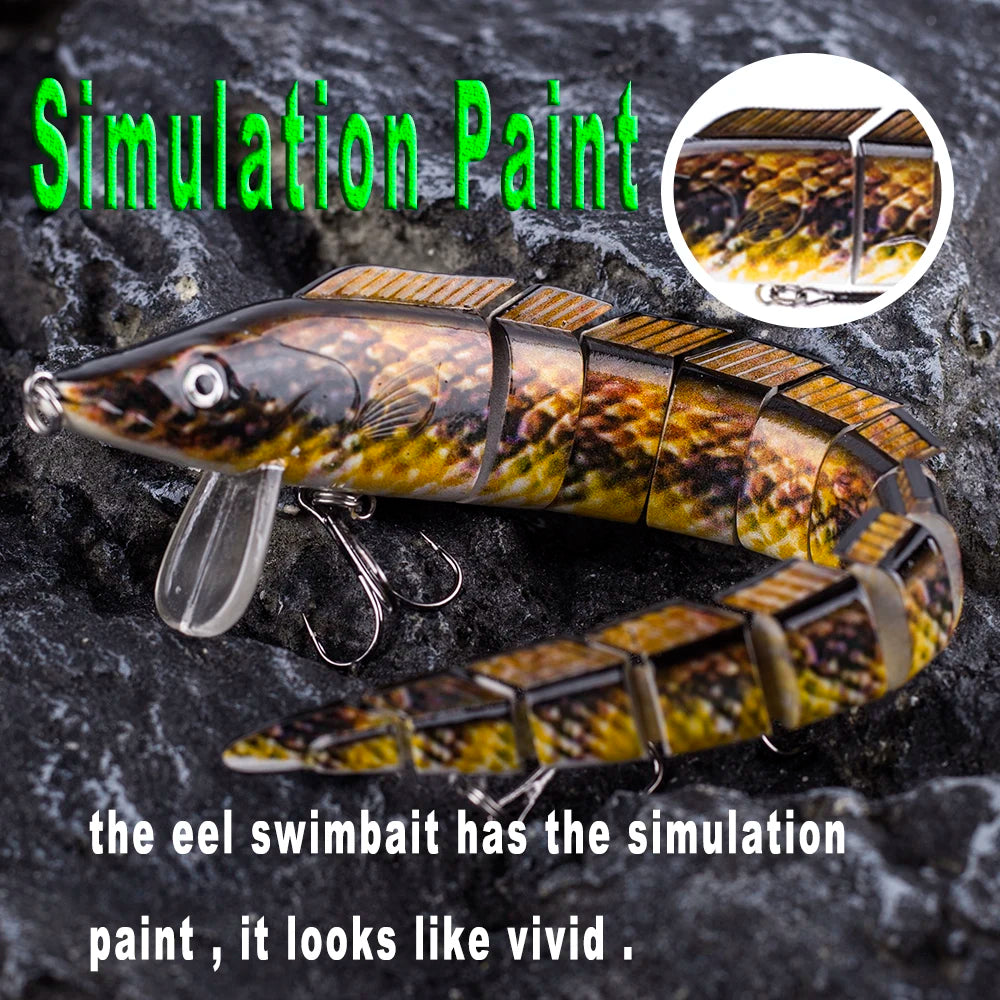 Lifelike S-Shape Jointed Swimbait – 9” 1.48oz Eel Fishing Lure | Ultimate Realistic Action for Trophy Catches
