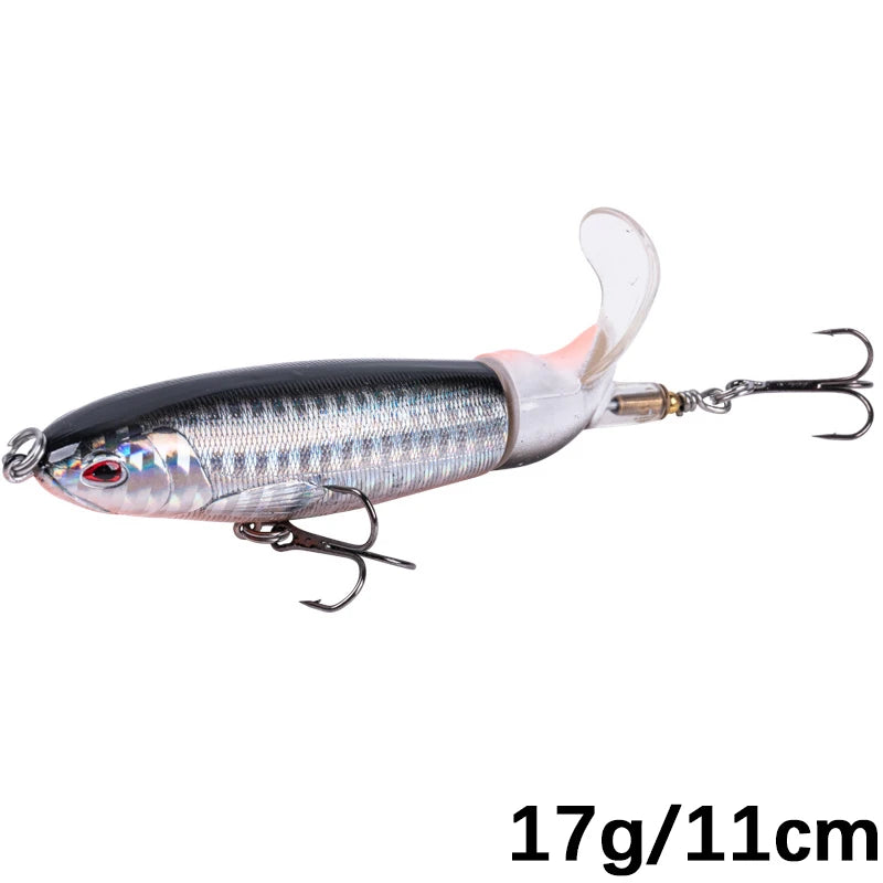 Whopper Popper 10cm/11cm/14cm Top Water Fishing Lure Blowups Pike Baits Rotating Tail Fishing Tackle Crankbait Wobblers