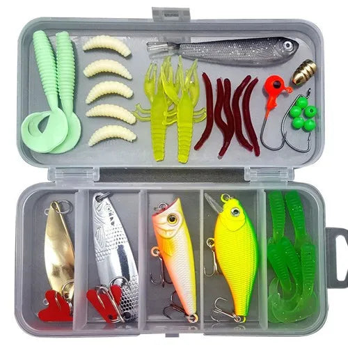 Ultimate Fishing Lure Kit – Soft & Hard Baits | Crankbaits, Jigs, Spoons & Minnows for Bass & Pike – Tackle Box Included