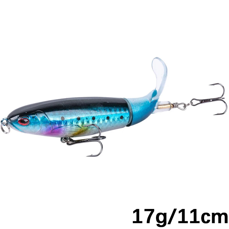 Whopper Popper 10cm/11cm/14cm Top Water Fishing Lure Blowups Pike Baits Rotating Tail Fishing Tackle Crankbait Wobblers