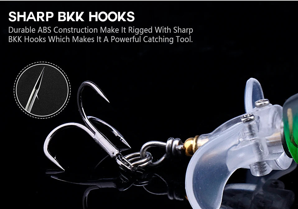 Whopper Popper Lures – Propeller Tail, Floating TopWater Baits (9g/8g/14g/17g/24g)