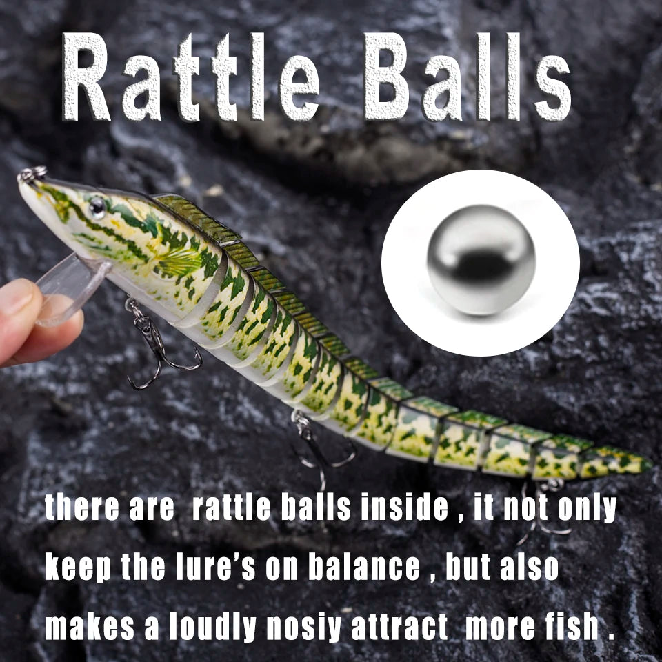 Lifelike S-Shape Jointed Swimbait – 9” 1.48oz Eel Fishing Lure | Ultimate Realistic Action for Trophy Catches
