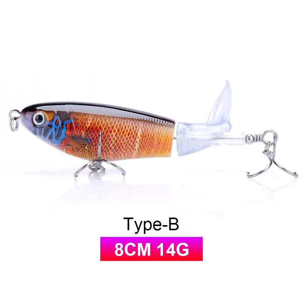 Whopper Popper Lures – Propeller Tail, Floating TopWater Baits (9g/8g/14g/17g/24g)
