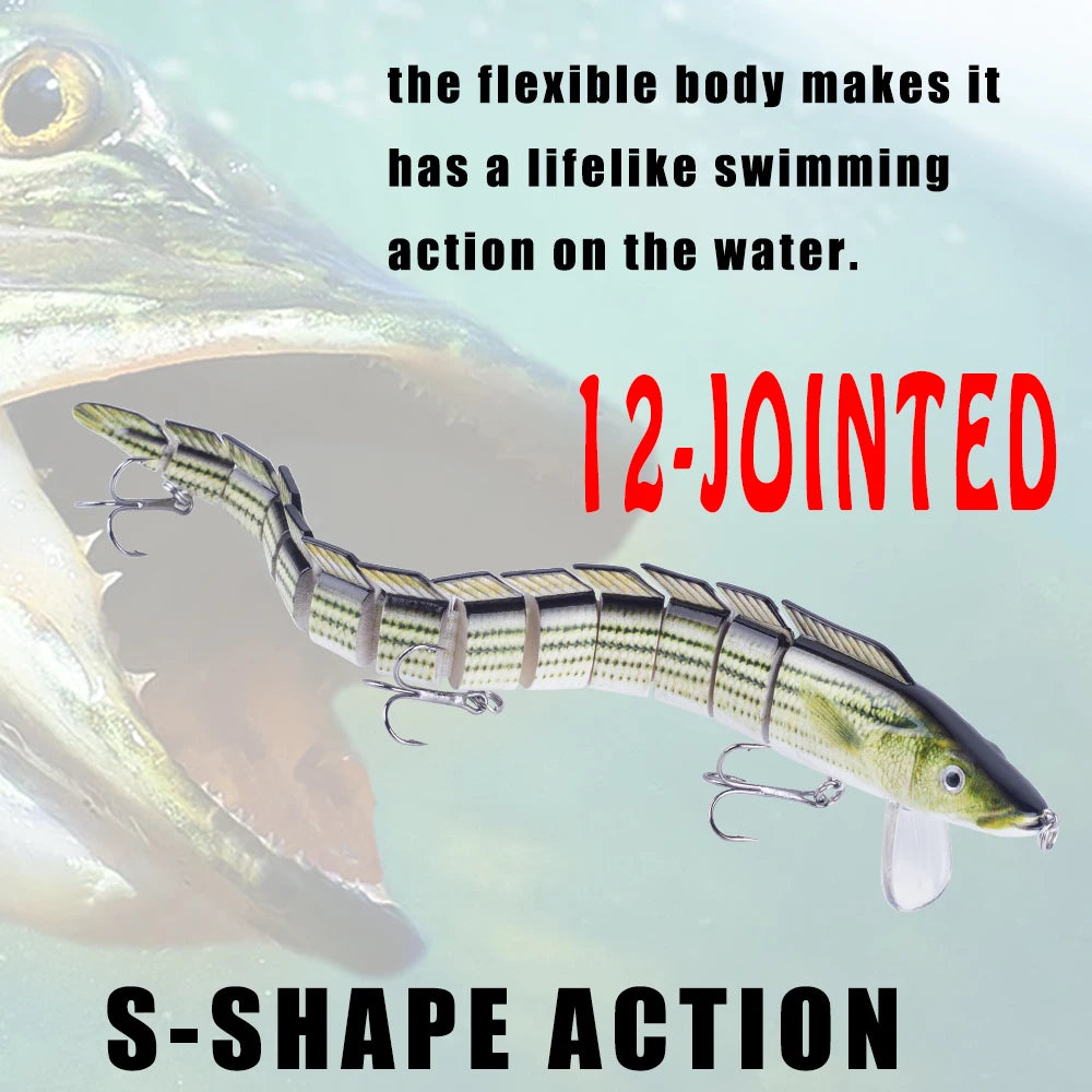 Lifelike S-Shape Jointed Swimbait – 9” 1.48oz Eel Fishing Lure | Ultimate Realistic Action for Trophy Catches