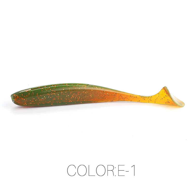 Soft Lures Baits Fishing Lure Double Color Silicone Bait T-Tail