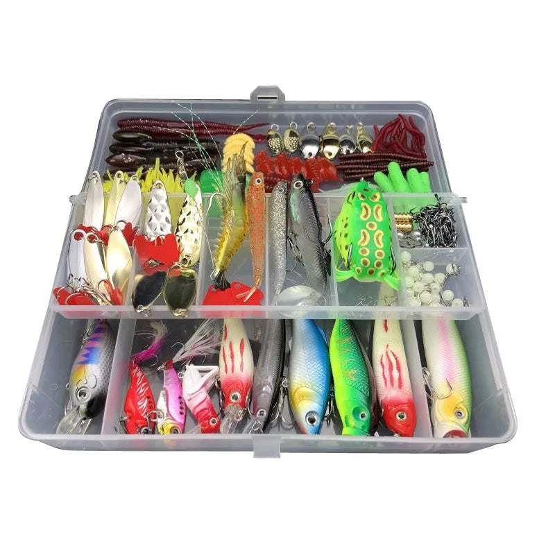 Ultimate Fishing Lure Kit – Soft & Hard Baits | Crankbaits, Jigs, Spoons & Minnows for Bass & Pike – Tackle Box Included