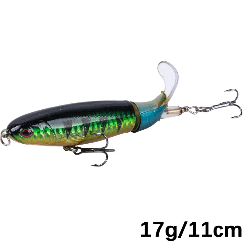 Whopper Popper 10cm/11cm/14cm Top Water Fishing Lure Blowups Pike Baits Rotating Tail Fishing Tackle Crankbait Wobblers
