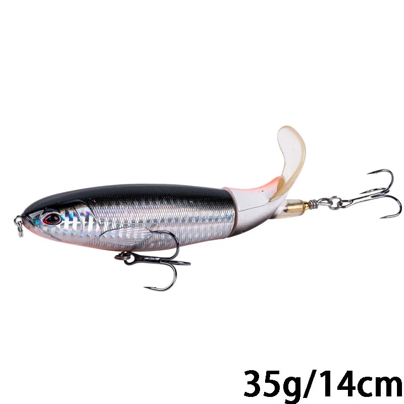 Whopper Popper 10cm/11cm/14cm Top Water Fishing Lure Blowups Pike Baits Rotating Tail Fishing Tackle Crankbait Wobblers