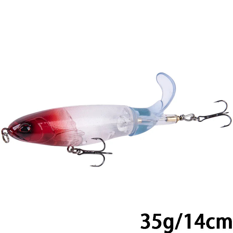Whopper Popper 10cm/11cm/14cm Top Water Fishing Lure Blowups Pike Baits Rotating Tail Fishing Tackle Crankbait Wobblers